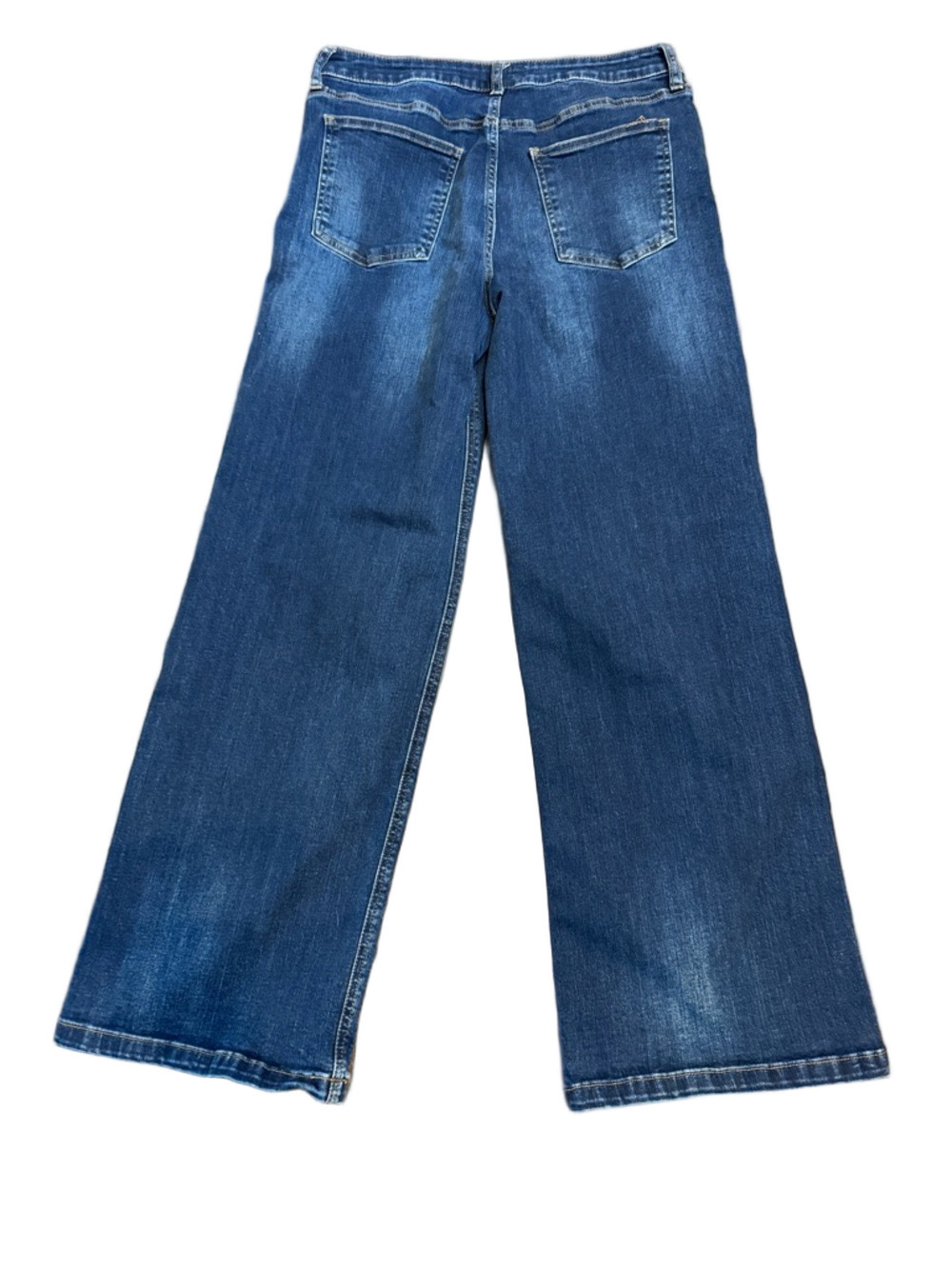 Kut from the Kloth Dark Blue High-Rise Wide-Leg Denim Jeans Size 10 - Picture 3 of 3